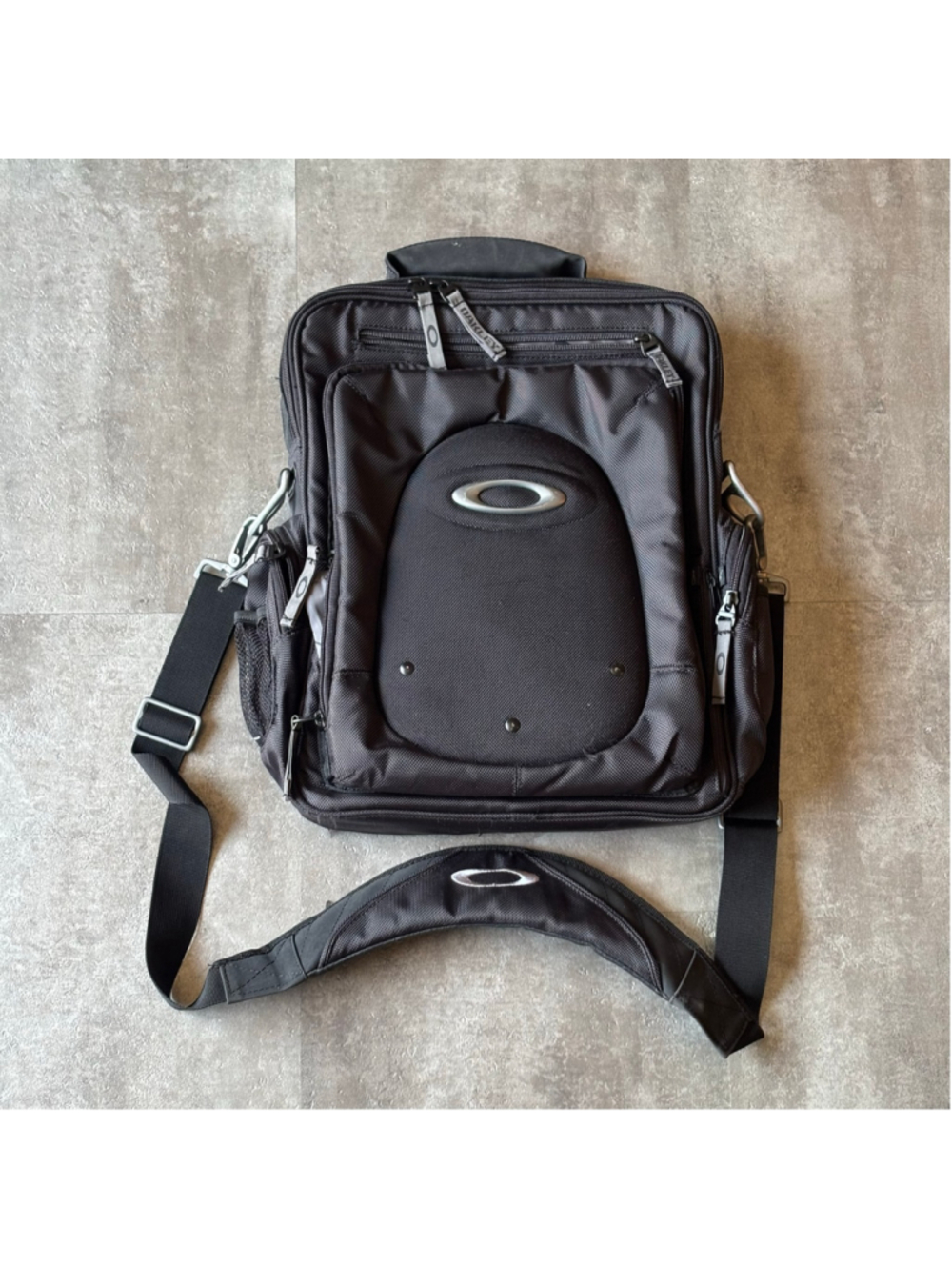 Oakley Tactical Vertical Crossbody Messenger Bag Black Metal
